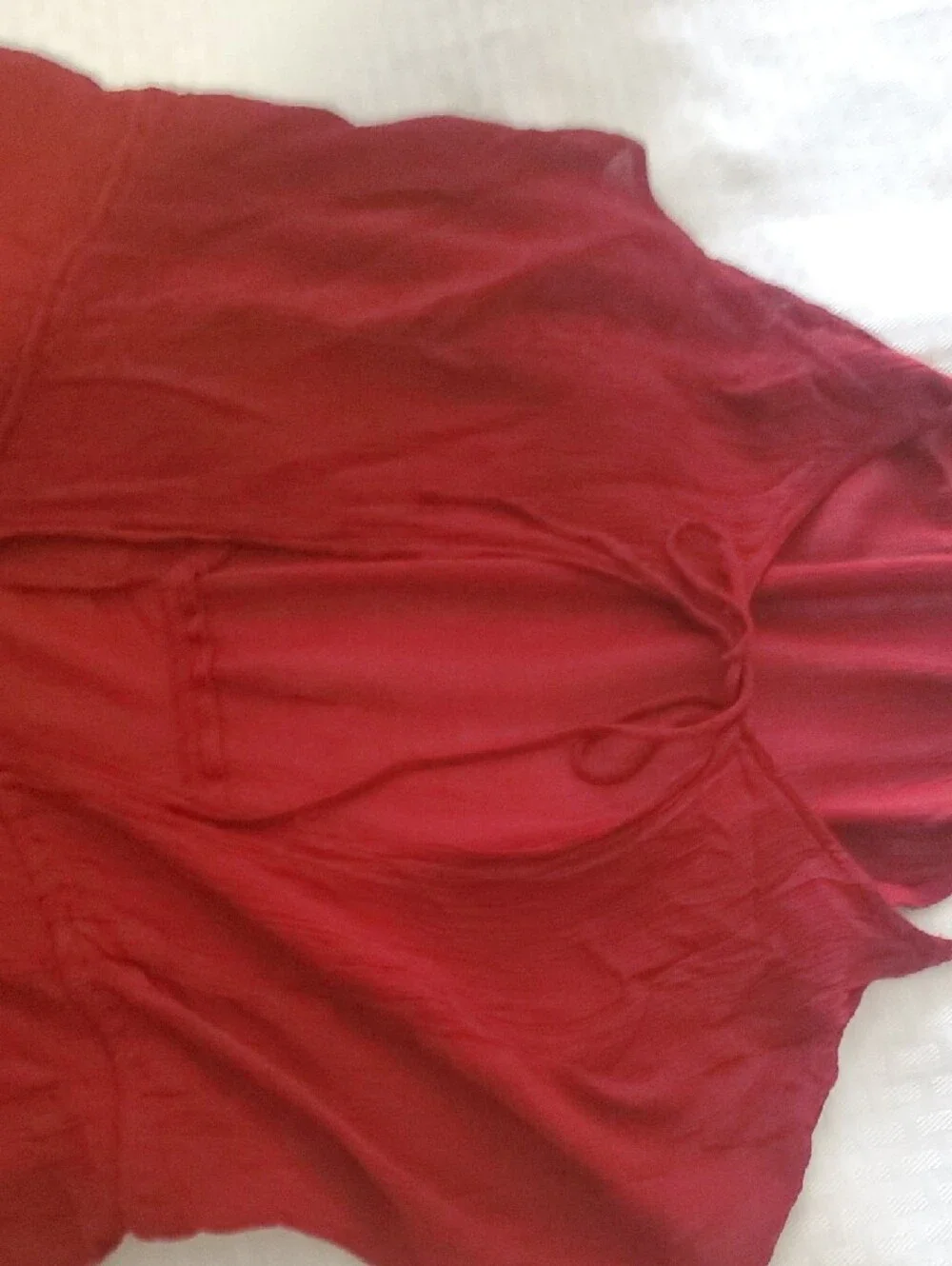Free People Intimately Red Tie-Front Spaghetti Strap Romper Sleep Wear Size XS